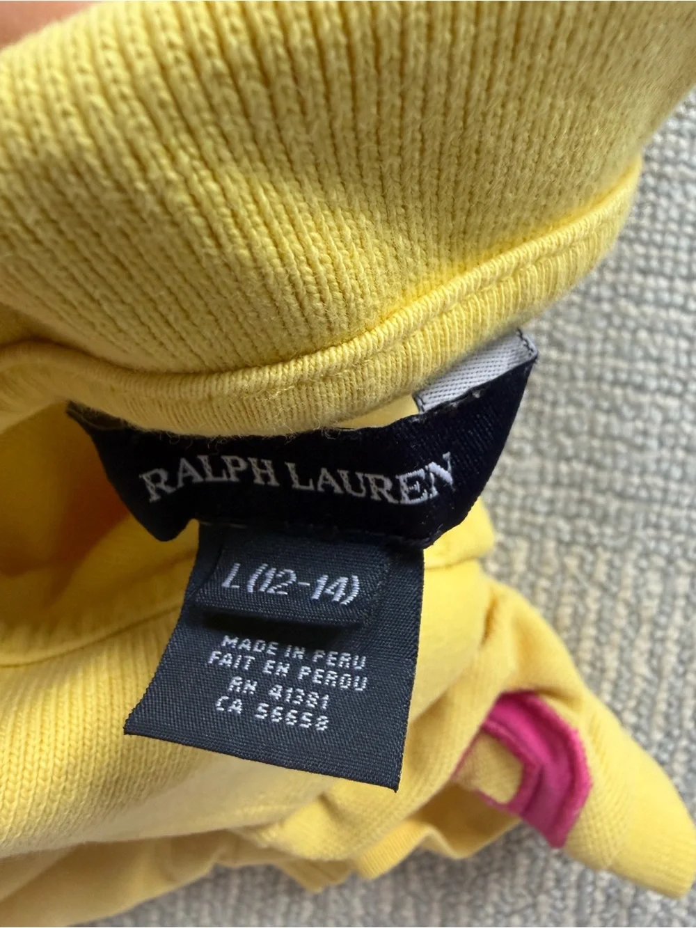 Ralph Lauren Yellow Polo with Turquoise Logo - Girls
